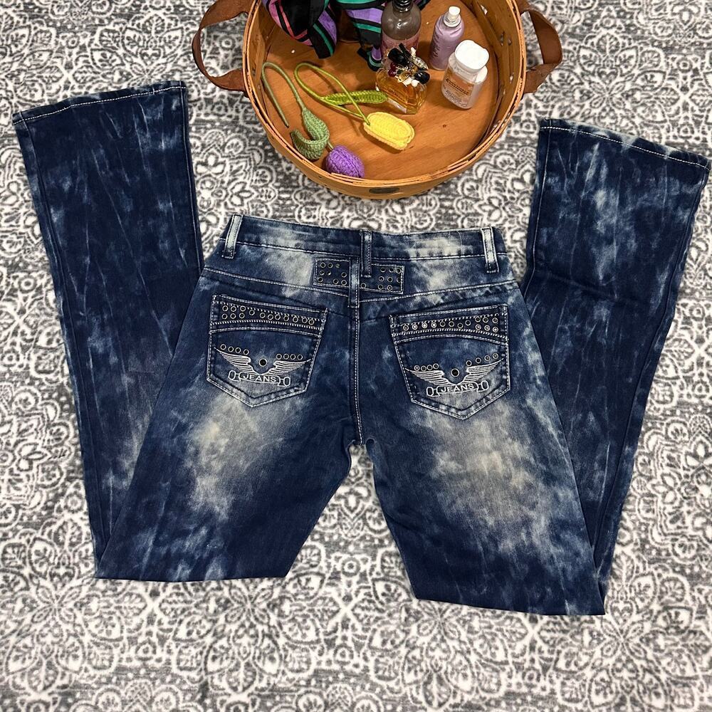 Vintage Y2k Luice's Acid Wash Embellished Jeans Size 1 - Picture 3 of 8